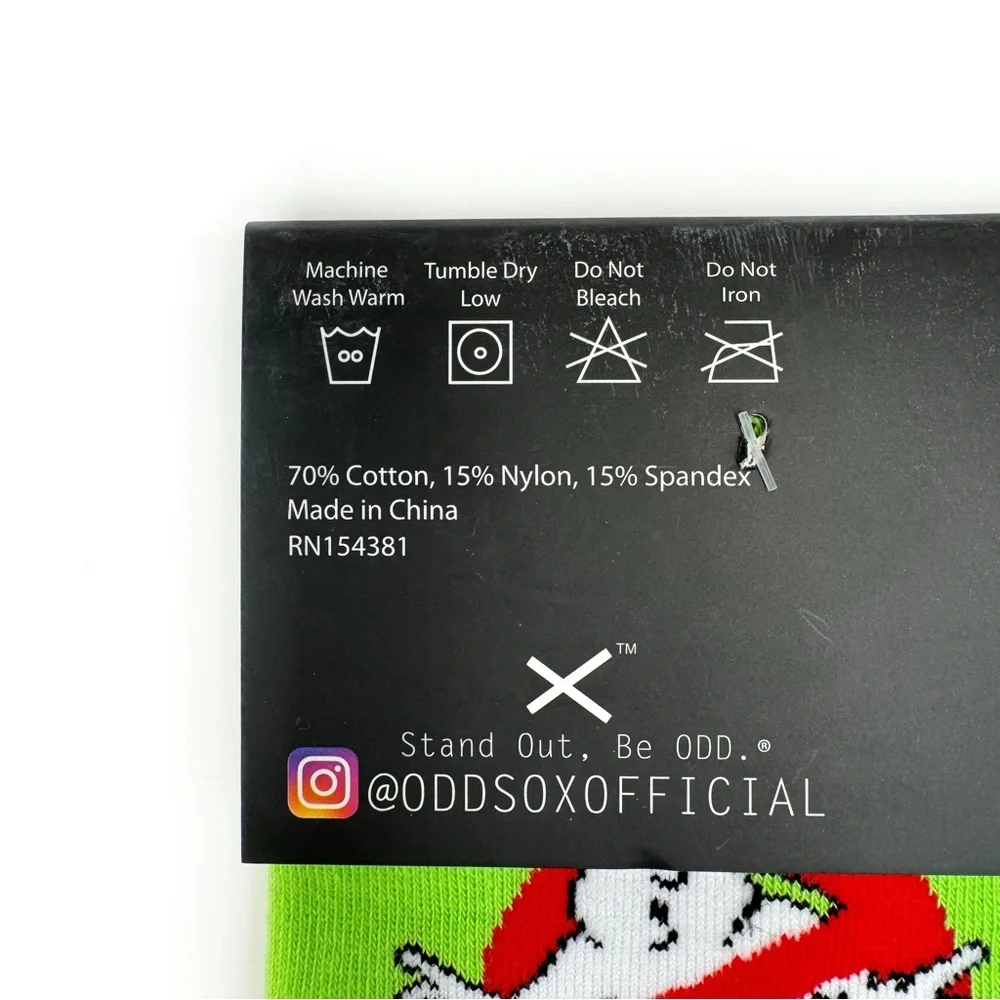 Odd Sox Ghostbusters Crew Socks Mens Womens Gift 80s 90s Movie Film Green Red